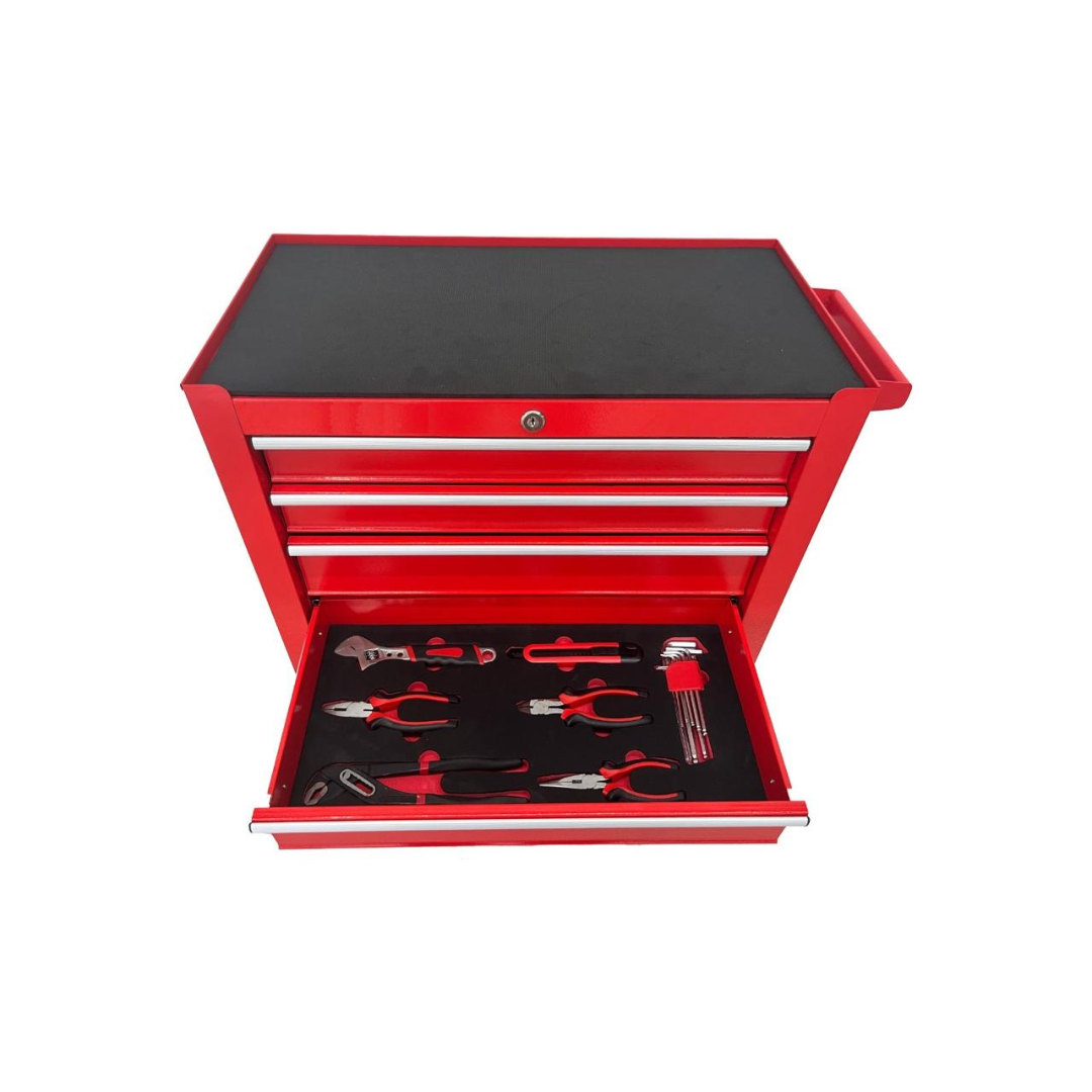 201 PIECE - FULLY STOCKED - RED STEEL ROLLING TOOL-CABINET
