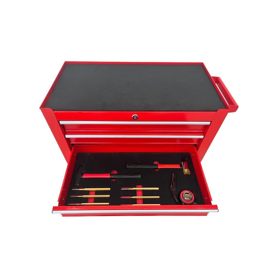 201 PIECE - FULLY STOCKED - RED STEEL ROLLING TOOL-CABINET