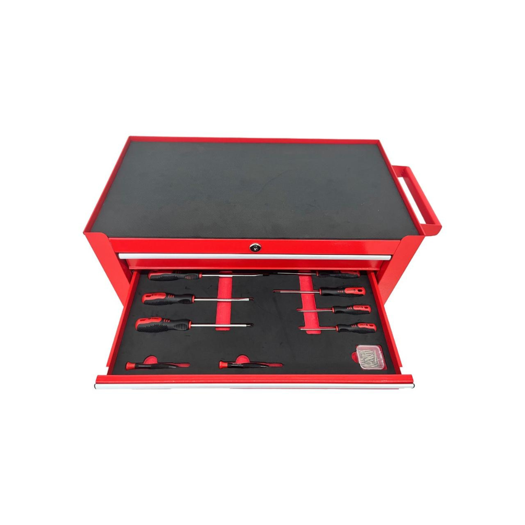 201 PIECE - FULLY STOCKED - RED STEEL ROLLING TOOL-CABINET