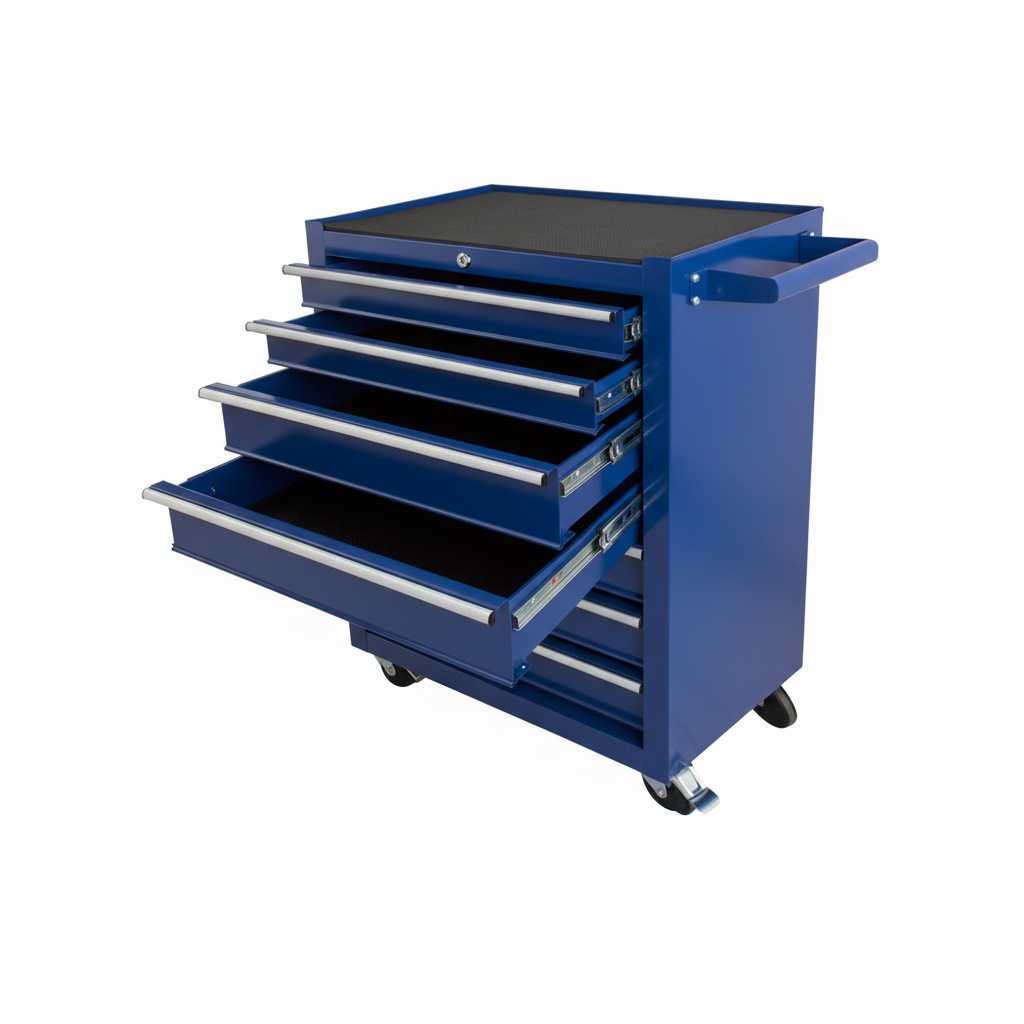 201 PIECE - FULLY STOCKED - BLUE STEEL ROLLING TOOL-CABINET