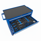 201 PIECE - FULLY STOCKED - BLUE STEEL ROLLING TOOL-CABINET
