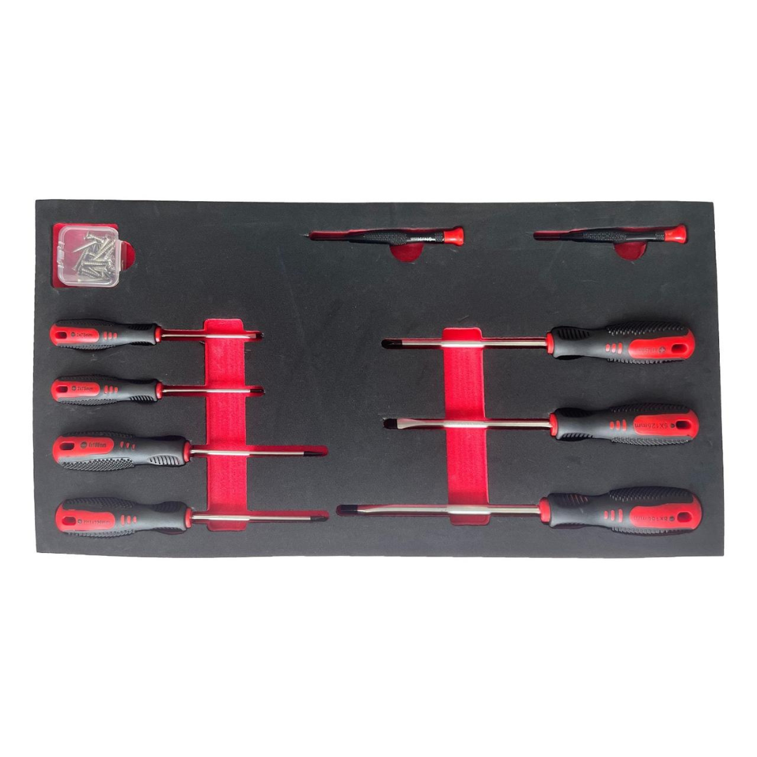 201 PIECE - FULLY STOCKED - RED STEEL ROLLING TOOL-CABINET