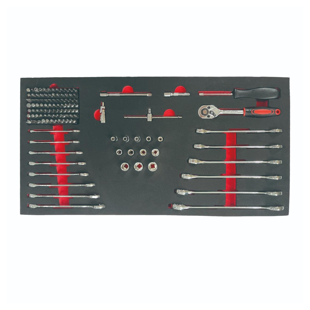 201 PIECE - FULLY STOCKED - RED STEEL ROLLING TOOL-CABINET